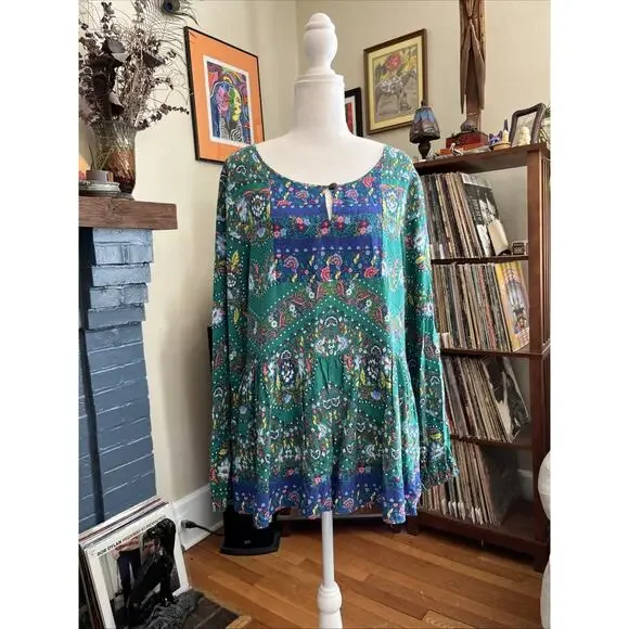 Matilda Jane / Carve Designs XL Ditsy Floral Boho Tunic Shirts Tops Lot Of 2 - Picture 5 of 11